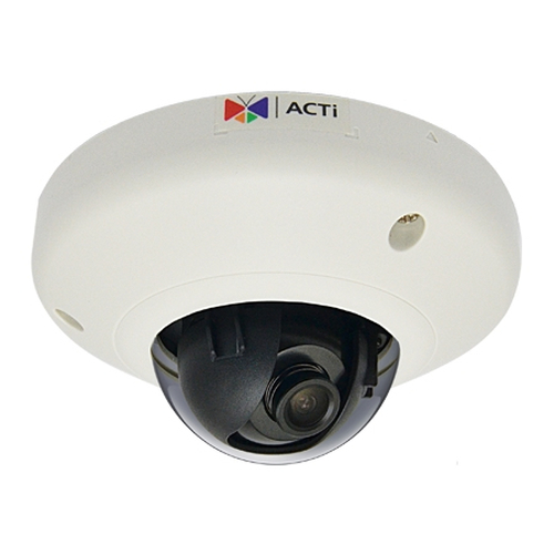 ACTi E93 indoor wired dome IP security camera, 5MP, wide-angle 126.9°, PoE, IK08 vandal-proof, white
