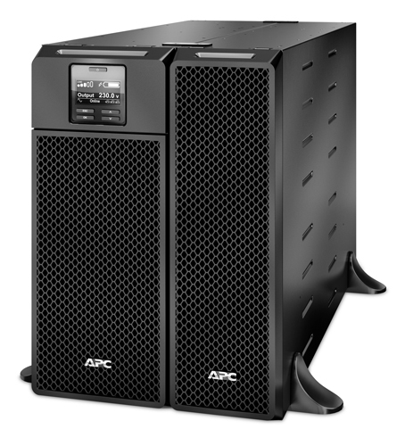 APC Smart-UPS 6kVA black tower UPS front view with LCD panel