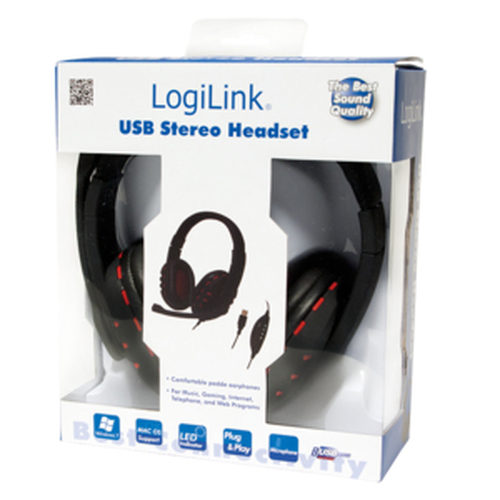 LogiLink HS0033, Wired, 20 - 20000 Hz, Headset/Headphones, Black