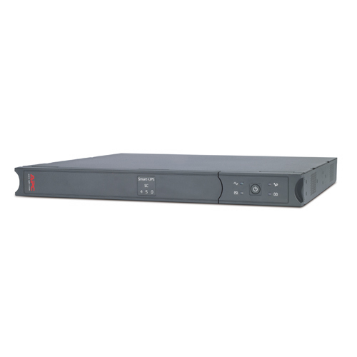 APC Smart-UPS SC 450VA rackmount UPS front view grey design