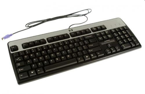HP 701428-081, Full Size Keyboard, Wired PS/2, QWERTY, Black | Office Use