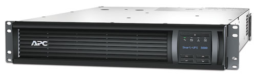 APC SMT3000RM2U UPS front view with LCD display and LED indicators