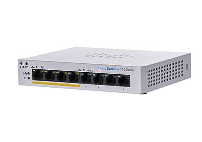 Cisco CBS110-8PP-D 8-port Gigabit PoE unmanaged switch front view