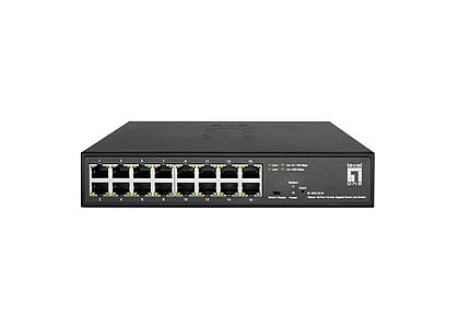 LevelOne Hilbert 16 x Gigabit RJ45 10 100 1000 L2 Managed Switch front panel ports