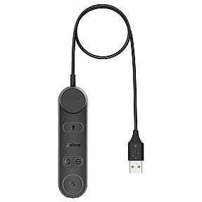 Jabra Engage 50 II USB-A call control adapter in black with intuitive buttons
