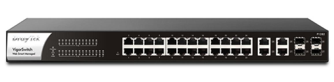 DrayTek P1282, Gigabit PoE, Managed Switch