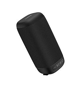 Hama Tube 3.0 black portable speaker with Bluetooth and USB Type C in hand outdoors