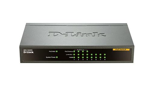 D-Link, 8-port Fast Ethernet , 4 PoE Ports, Unmanaged Desktop Switch