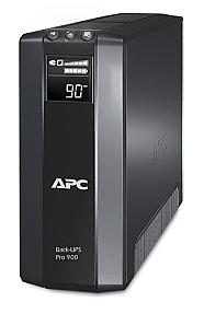 APC Back-UPS PRO BR900G-GR 900VA black UPS front view with LCD display