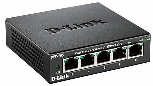 D-Link (DES-105), L2, Fast Ethernet Unmanaged Switch