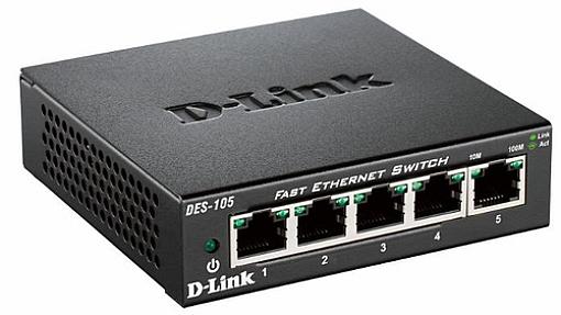D-Link (DES-105/B), 5-Port Fast Ethernet Unmanaged Desktop Switch