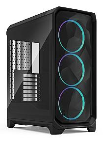 Fractal Design Meshify 3 Black RGB TG Front View With Mesh Panel