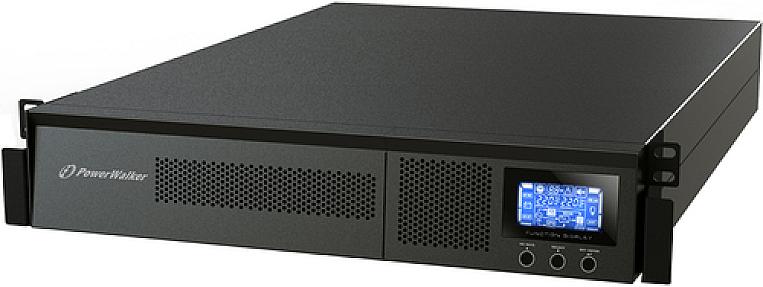 PowerWalker VFI 1000RM LCD rackmount 2U UPS installed in 19 inch rack
