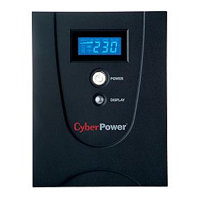 Side view of CyberPower VALUE2200EILCD tower UPS in black finish