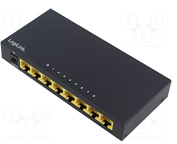 LogiLink, 8 Port GB Ethernet 8x10/100/1000 RJ45 Desktop Switch