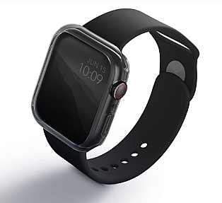 JLC Apple Watch Series 7 41mm case with built-in glass screen protector, clear front protection