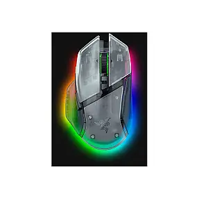 Razer Basilisk V3 Pro 35K right-handed optical mouse in white with 35,000 DPI Focus Pro sensor