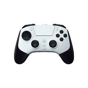 Razer Raiju V3 Pro white wireless controller front view for PlayStation 5 and PC