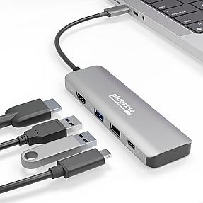Plugable Technologies USB C Hub Multiport, 4 in 1 100W Pass Through Charging