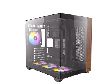 Antec Black Midi Tower PC Case Gaming Front Mesh RGB Lights Tempered Glass