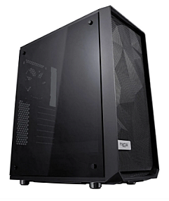 Fractal CORE 1100 PC Case black Micro ATX tower front view with USB port