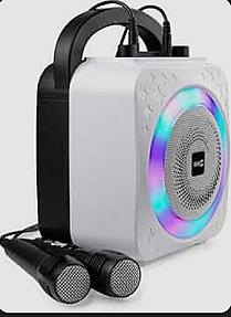 PDT RockJam GO Lightshow white speaker with 20W battery power