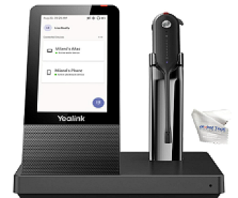 Yealink WH67 Mono Teams wireless headset with DECT base and touch screen