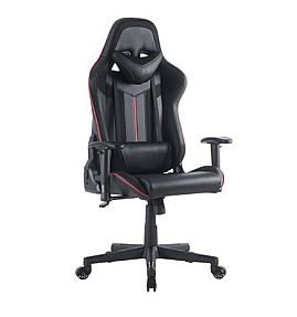 Busbi Hawk gaming chair black red with recline and padded armrests