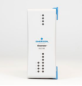 Ovation Compact Controller OCC100 DCS module front view installed in industrial control cabinet