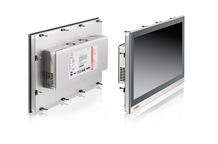 Beckhoff CP2215-0020 industrial multi touch panel computer mounted in control cabinet