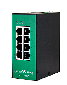 8 port fully managed industrial network switch MS1-M08G front panel RJ45 ports