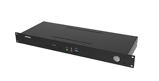 RS-103 rack mount thin client front panel with triple HDMI ports