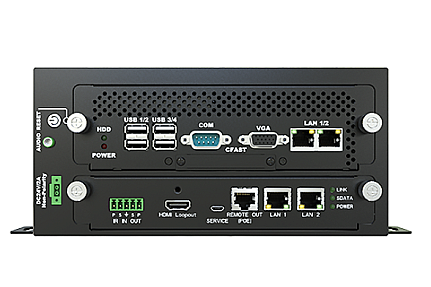 MicroBox-1200A KVM extender computer with HDMI and USB ports front view
