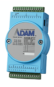 ADAM-6717 intelligent I O gateway with 8 analog input channels and Ethernet ports