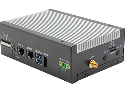 SRG-IMX8P embedded box PC with NXP i.MX8M Plus processor front view