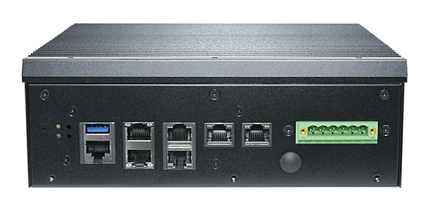 Lanner industrial PC cyber security appliance front view with multiple LAN ports