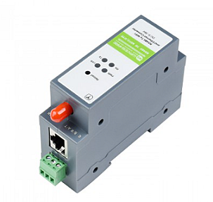 Waveshare rail mount serial gateway with RJ45 port and antenna interface