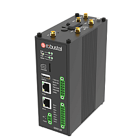 Robustel EG5120 industrial gateway front view with dual SIM 5G 4G support