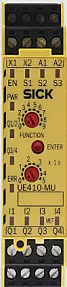 Sick UE410 safety relay module front view industrial control unit