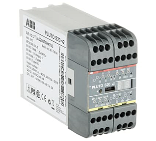 ABB safety PLC Pluto controller relay and transistor outputs detail