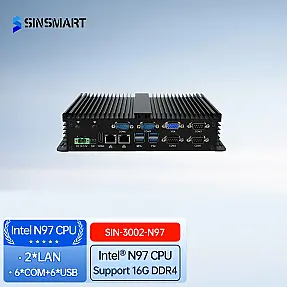SINSMART  Alder Lake N97 Quad-Core Fanless PC 16GB Win/Linux Industrial Computer