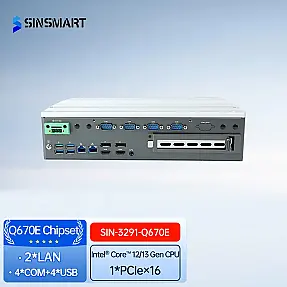 SINSMART Core 12/13th Rich Ports 2*DP 2*HDMI 8*USB Fanless Mini Industrial pc