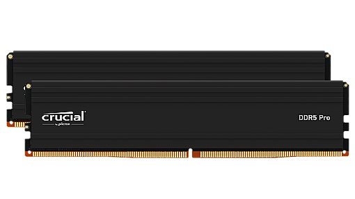 Crucial Pro (CP2K64G56C46U5), 2 x 64 GB, 128 GB DDR5 5600 MHz DIMM Memory
