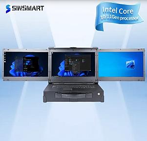 Sinsmart SIN-U1713-JQ470, 17.3" Triple Screen Rugged Portable Laptop Workstation