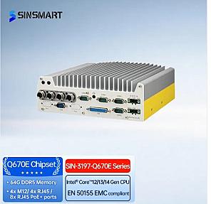 SINSMART SIN-3197-Q670E Core 12/13/14th 64GB Embedded Fanless Industrial PC