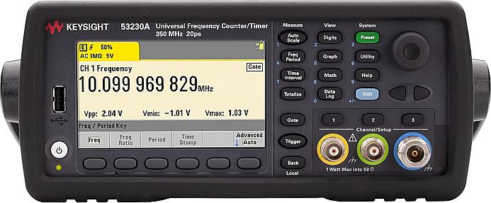 Keysight 53230A, 2-ch FC1-class Frequency Counter, 15 Digits resolution 350 MHz