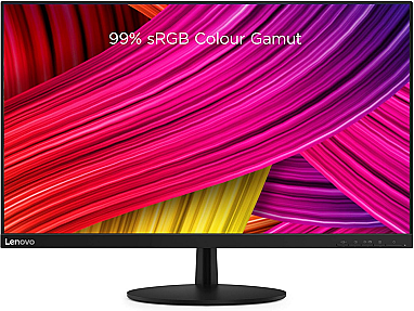 Lenovo L27m-28 27-inch Full HD LCD monitor with 1920 x 1080 resolution in black