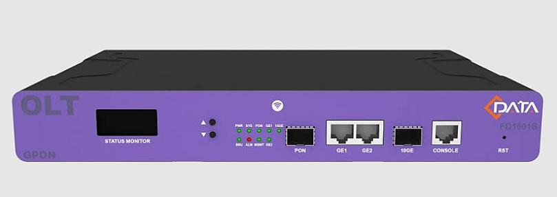 C-Data FD1601S-B2, Mini 1-Port GPON OLT with 10G Uplink & LCD Screen