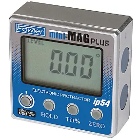 Fowler Mini-Mag PLUS Digital Protractor 360° Angle Gauge IP54 USB Rechargeable