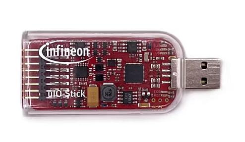 Infineon UIO STICK, Four GPIOs, 3 on-board status LEDs, USB HID device